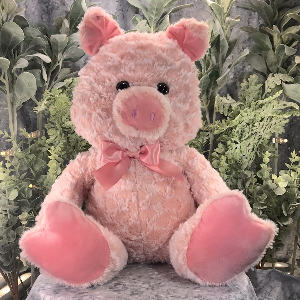 🐷Pink Plush Pig Stuffed Toy 15” sitting, 19” Laying ✨Clean, Cute, & Cuddly✨